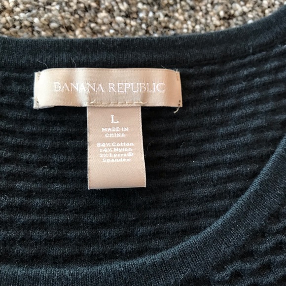 Banana Republic Black 3/4 Sleeve Textured Pattern Sweater - Picture 5 of 5
